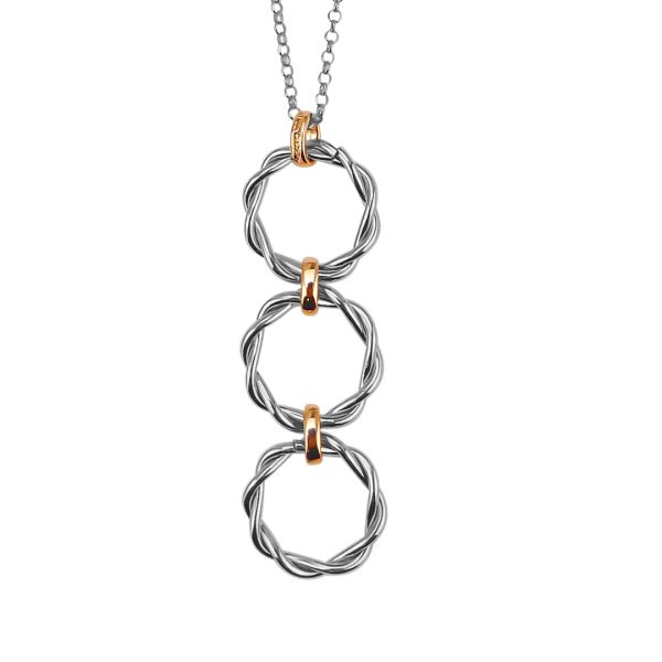NECKLACE WITH PENDANT TORCHON MODULES