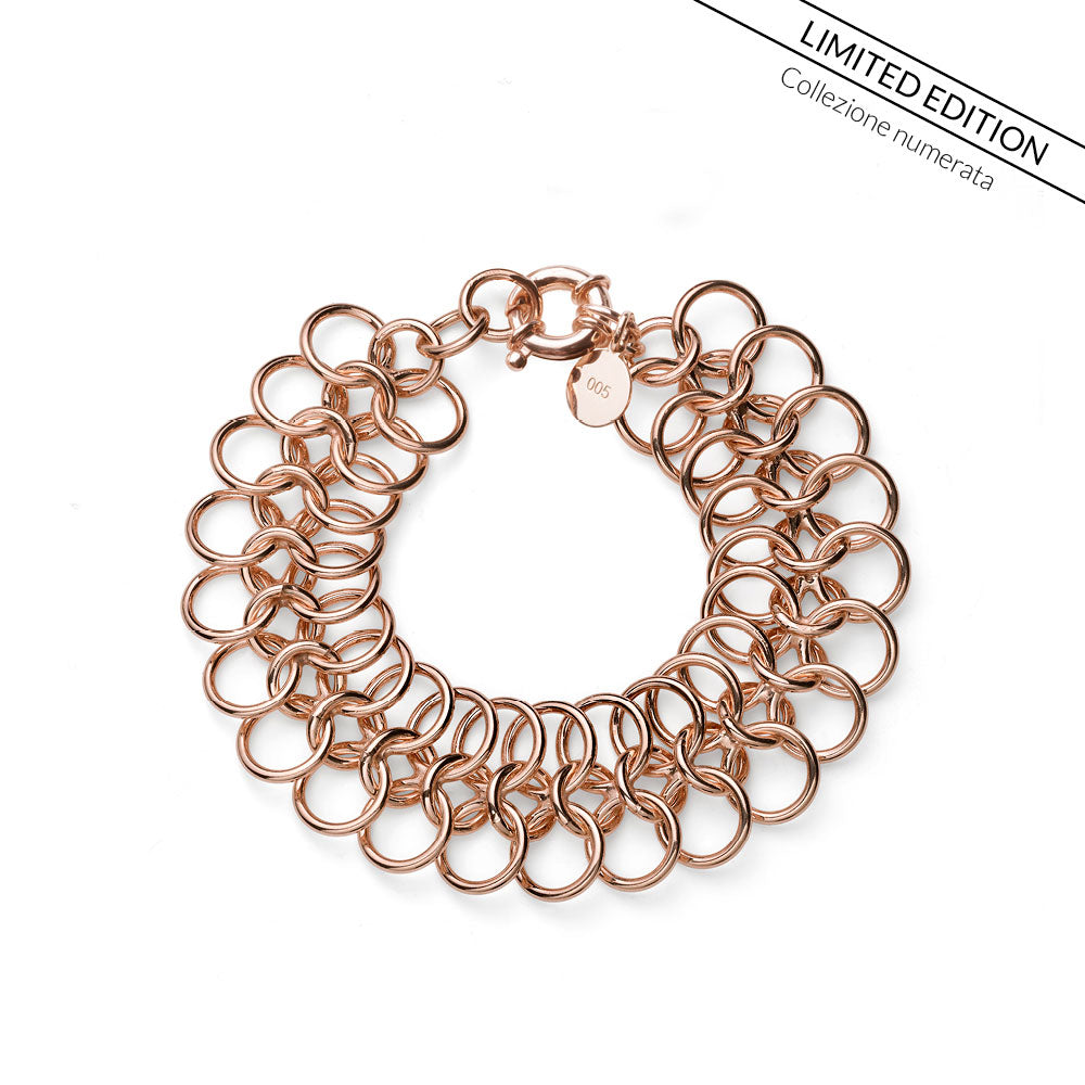 ROSA SILBERARMBAND FÜR DAMEN, FLORENCE-NUMMERIERTE SERIE