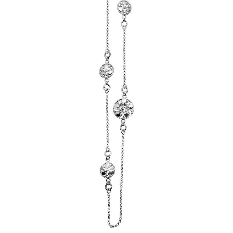 COLLANA LUNGA DONNA MEDICI IN ARGENTO 90cm