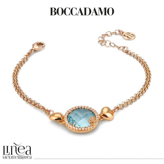 ARMBAND AUS AQUAMARIN-KRISTALL UND ZIRKONIA