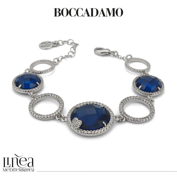 BRACCIALE MODULARE CON CRISTALLI COLOR BLU MONTANA E ZIRCONI