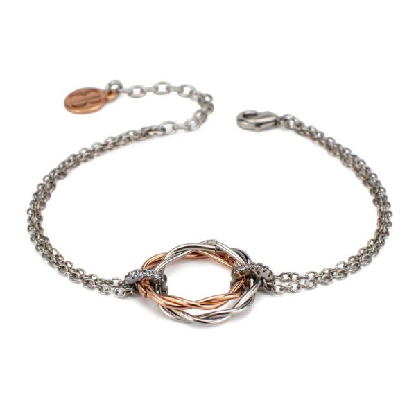 DOPPELKETTENARMBAND MIT ZENTRALER FACKEL