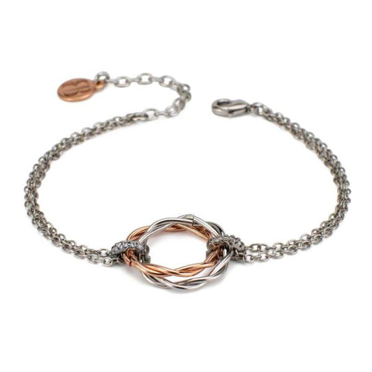 DOPPELKETTENARMBAND MIT ZENTRALER FACKEL