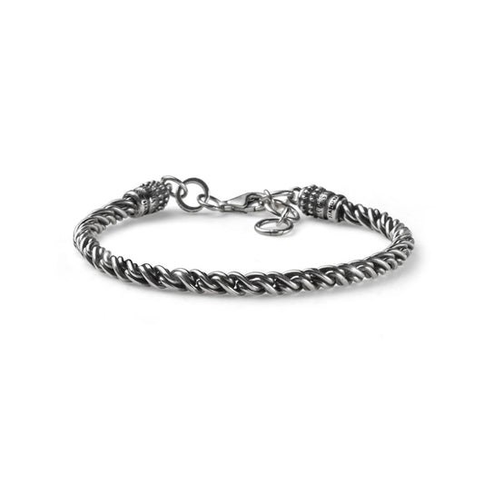 BRACCIALE UOMO ICONIC ARGENTO BRUNITO ATTORCIGLIATO