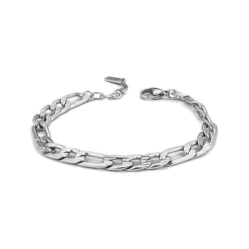 BRACCIALE UOMO IN ACCIAIO CON CATENA FIGARO