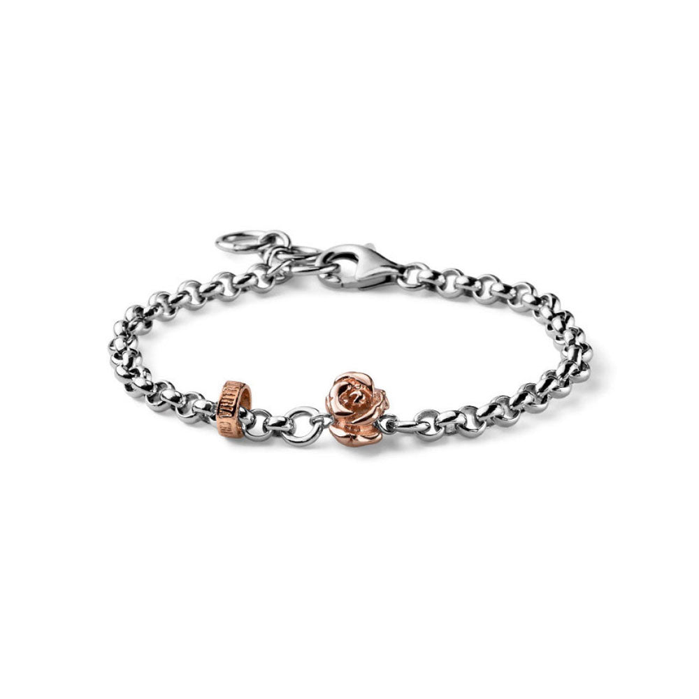 DAMEN-ARMBAND AUS SILBERROSE-KOLLEKTION MIT ROSA SILBERNEM ANHÄNGER