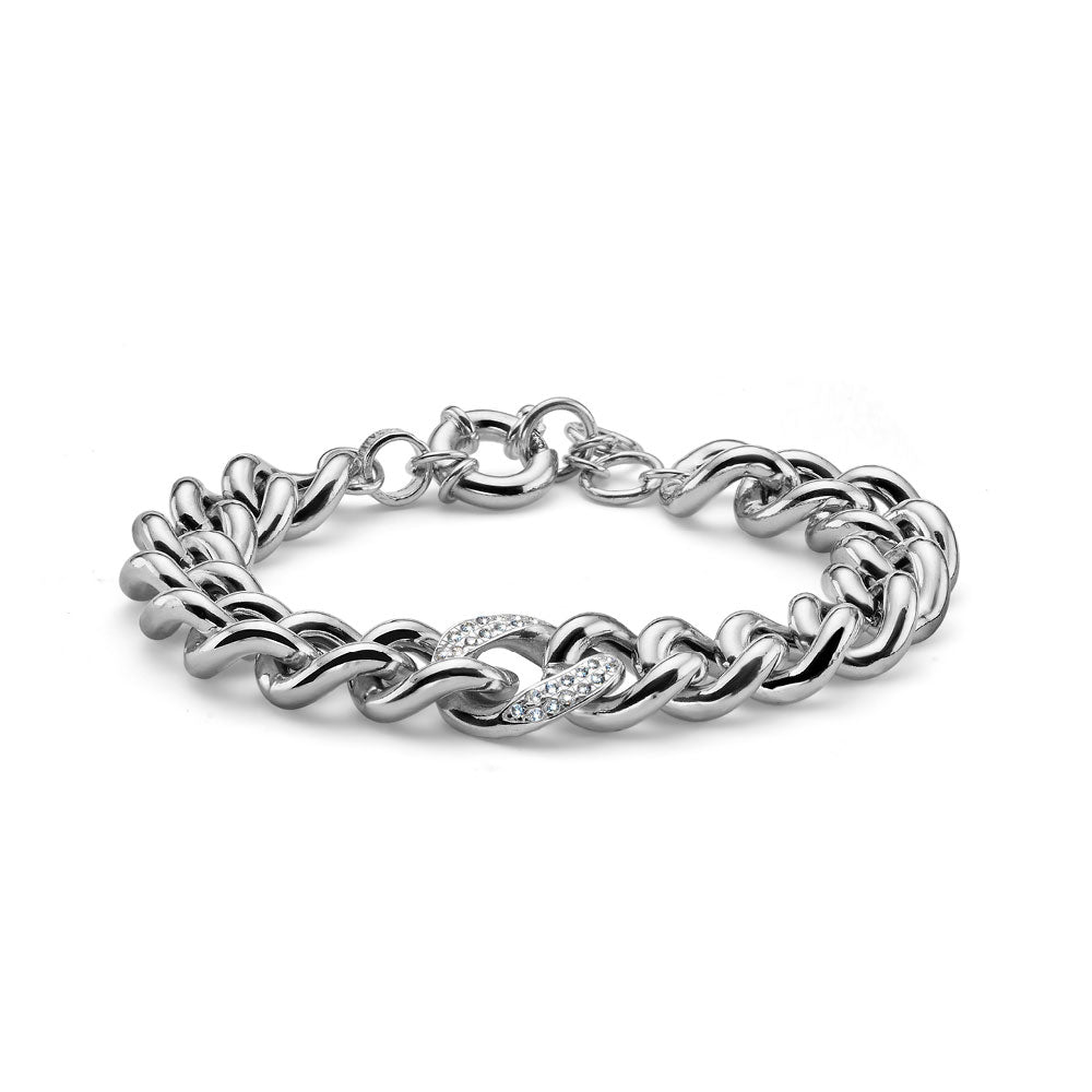 DAMEN-KRISTALLWELLEN-ARMBAND AUS RHODIUMSILBER UND KRISTALLEN